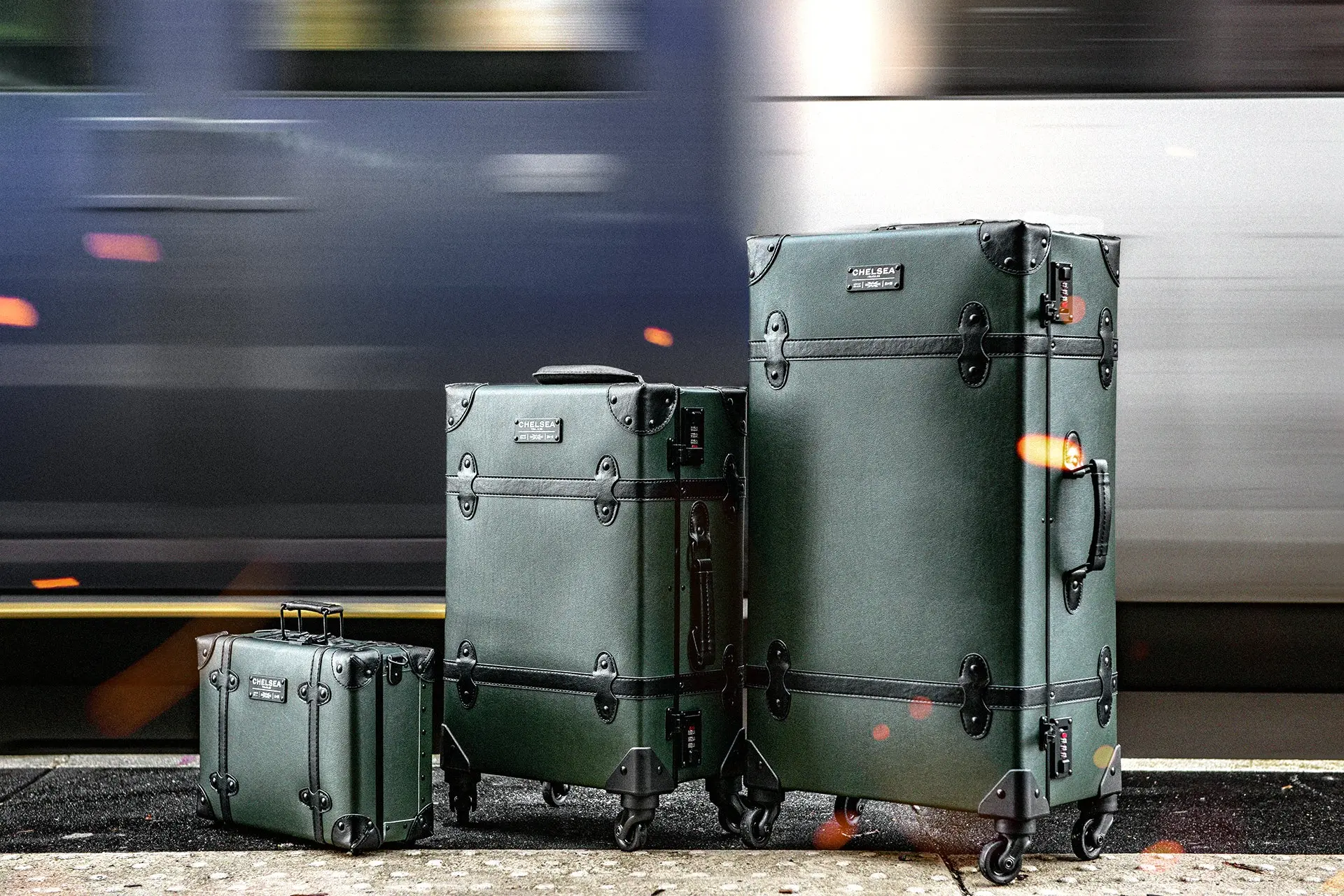 Chelsea Truck Company Vintage Inspired Travel Luggage Set - Image 4