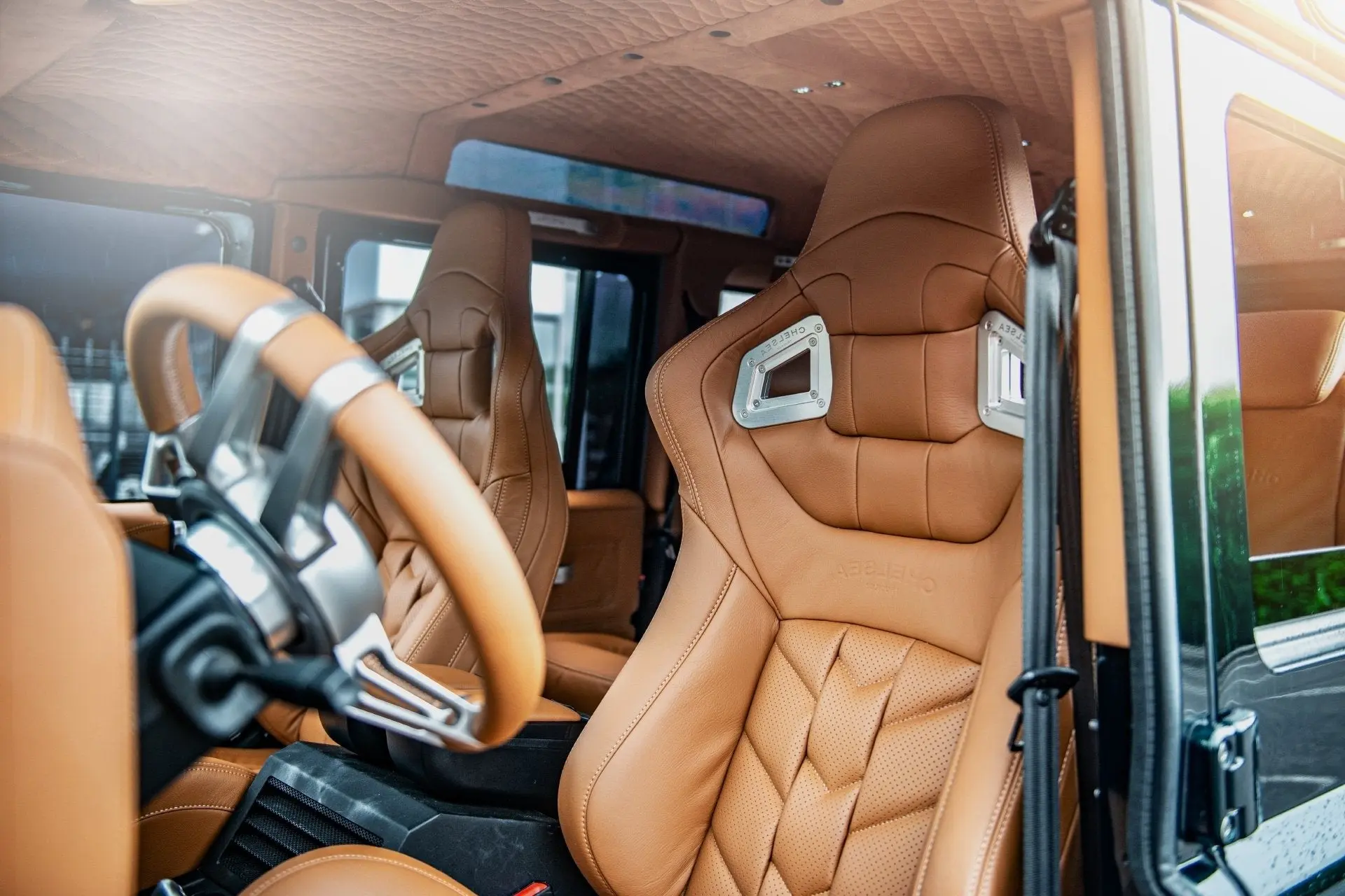 Land Rover Defender 110 (1991-2016) Herringbone Pattern Leather Interior