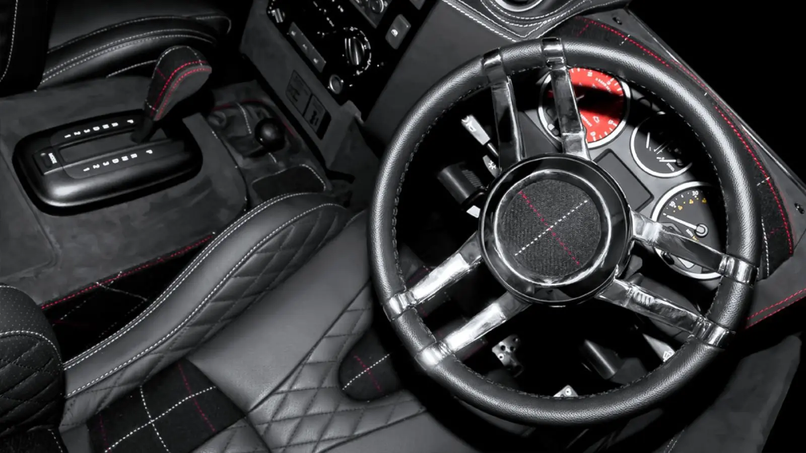 Land Rover Defender (1991-2016) Double 3-Spoke Steering Wheel - Chrome Finish - Image 3
